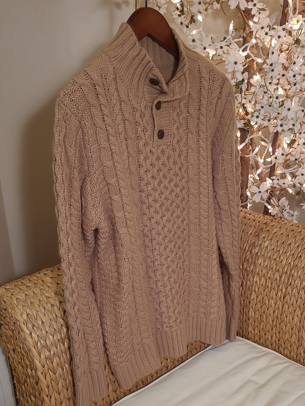Cable-Knit Button Sweater - Picture 2 of 6